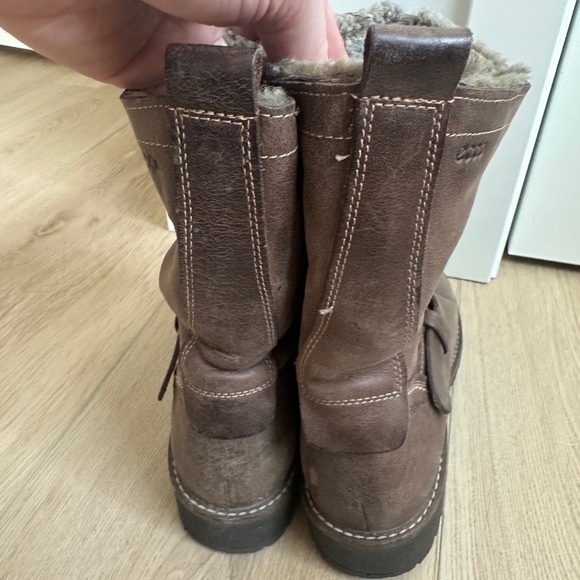 Ecco Brown Combat & Moto Boots - Picture 3 of 4